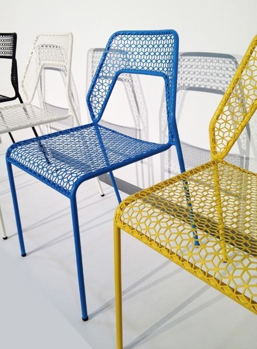 Bistro Wire Dining Chair – Blue & Yellow (Set of 2)