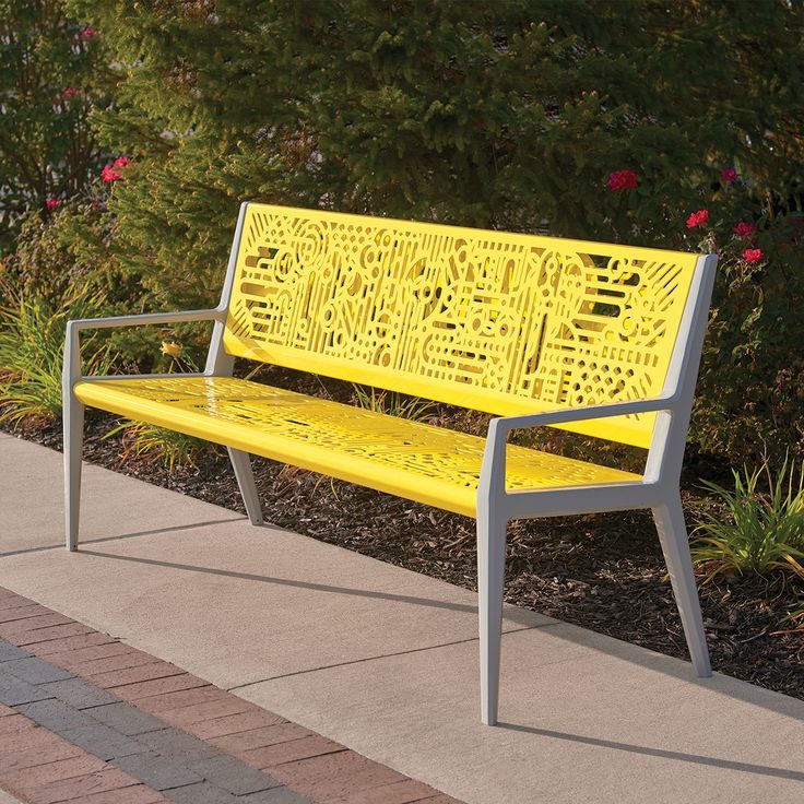 Filigree Garden Bench – Yellow