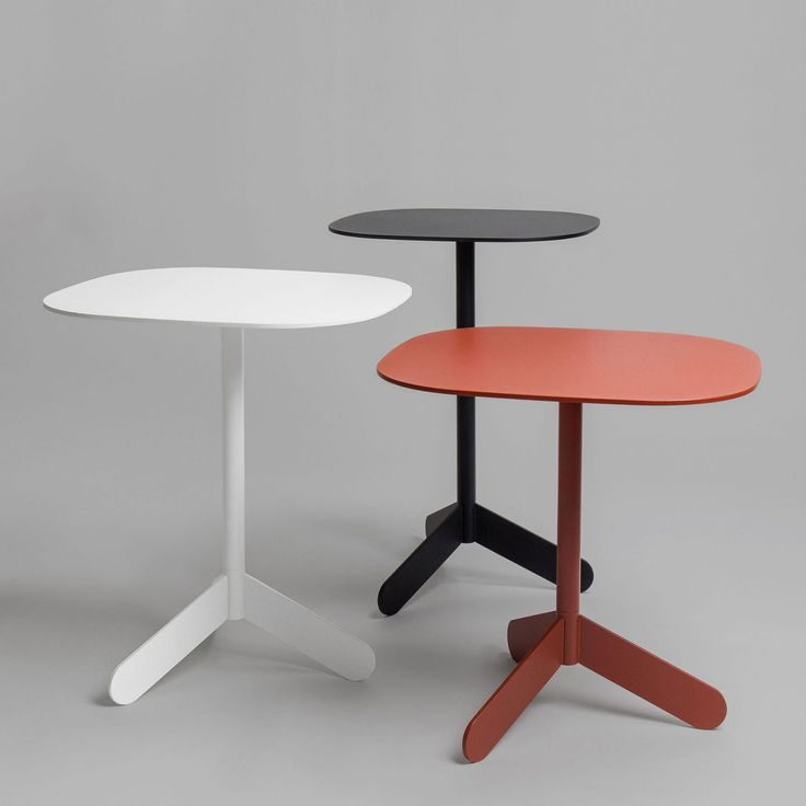 Pebble Nesting Side Tables – White & Coral