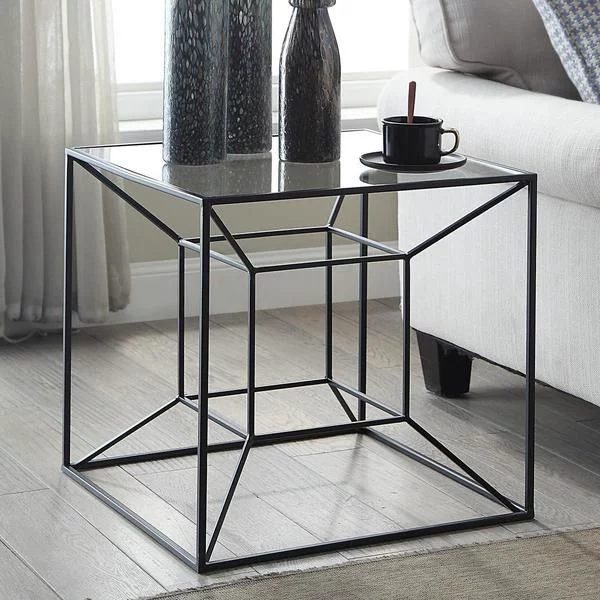 Illusion Cube Wire Side Table – Black