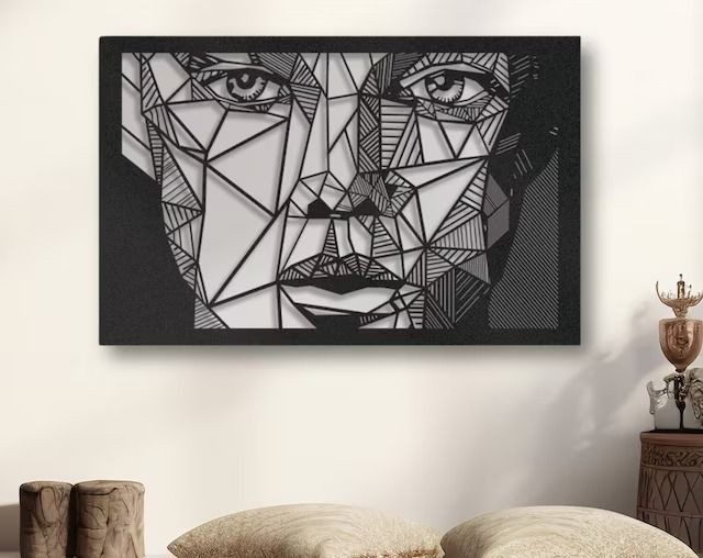 Geometric Lion Metal Wall Art