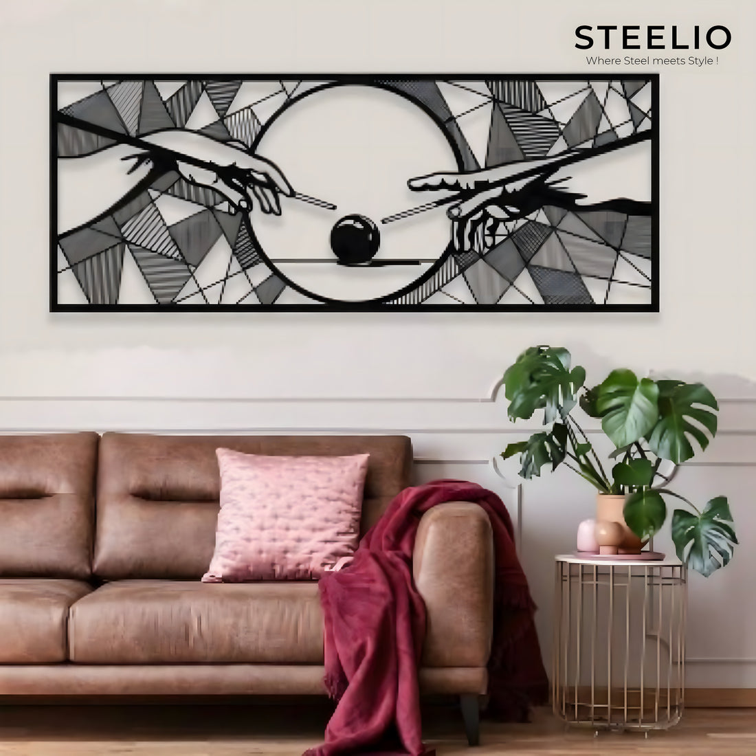 Creation of Adam Geometric Metal Wall Art