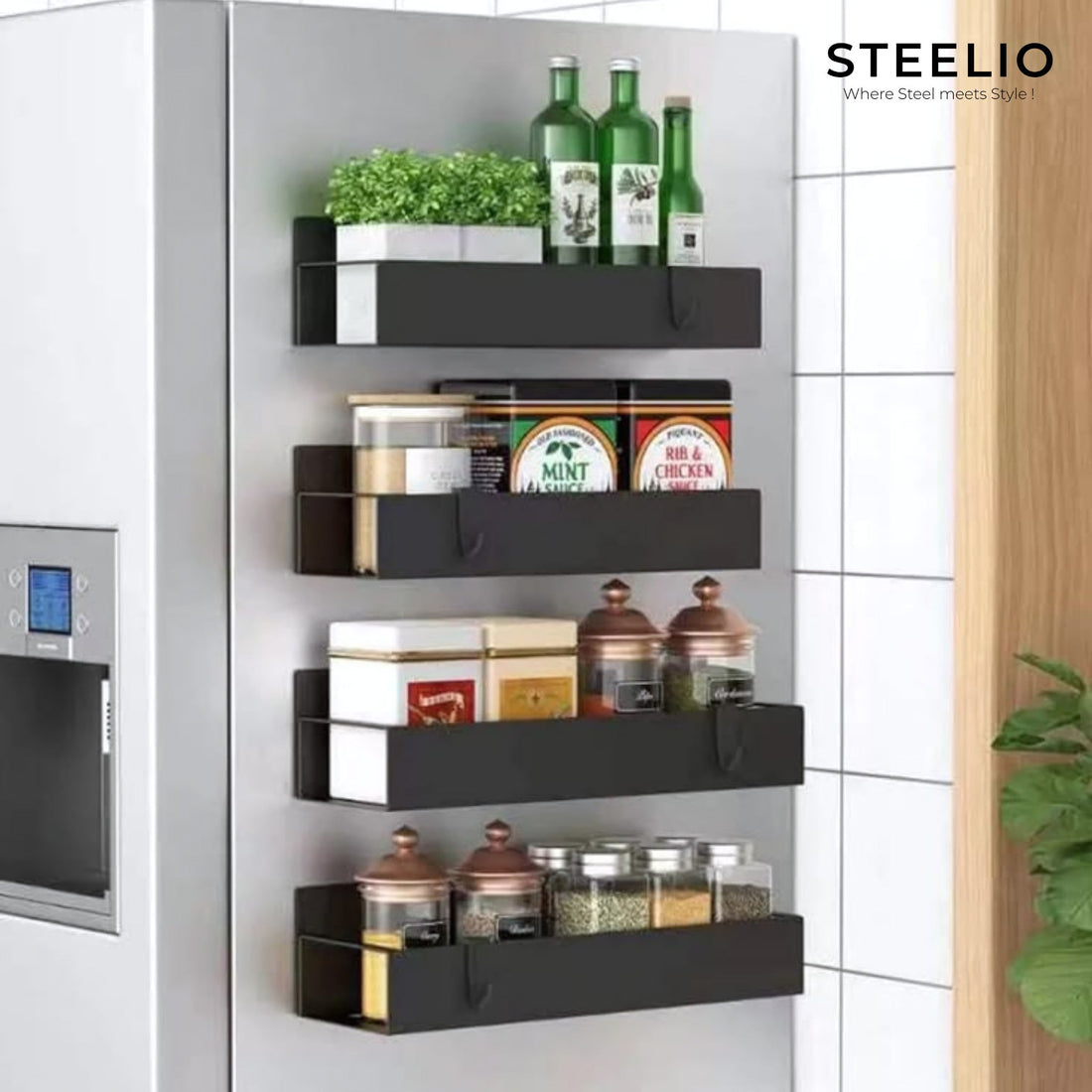 Magnetic Fridge Spice Racks (Set of 4)