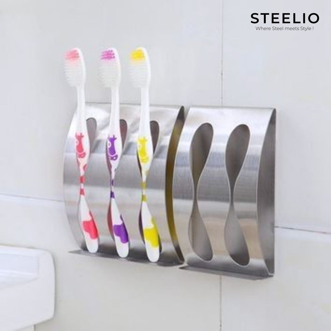 Stainless Wave Toothbrush Holder