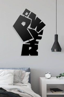 Raised Fist Strength Metal Wall Art