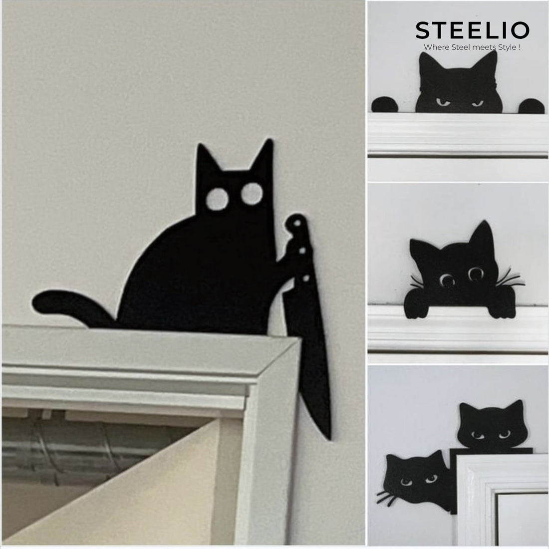 Cat with Knife Door Topper