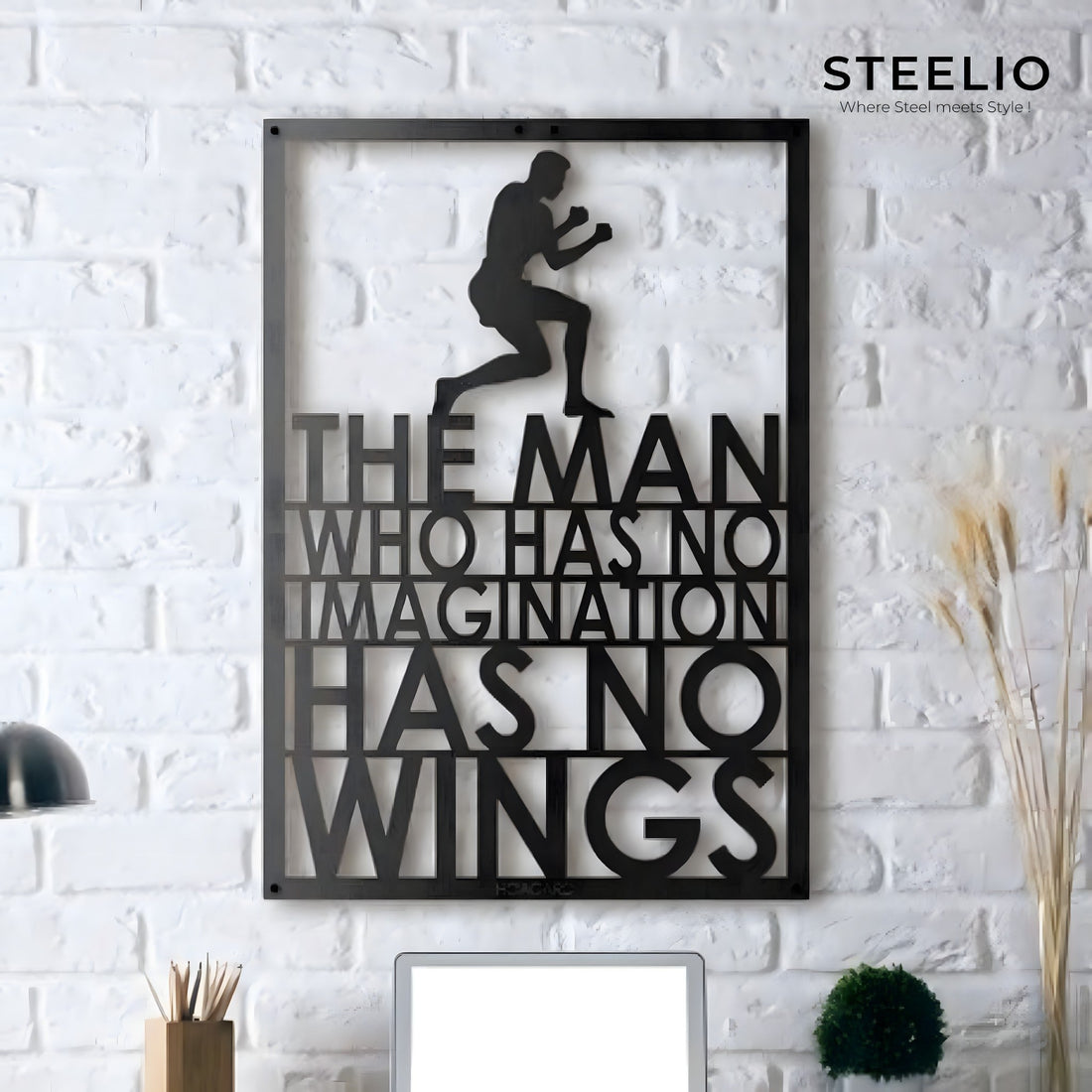"No Imagination, No Wings" Motivational Wall Art