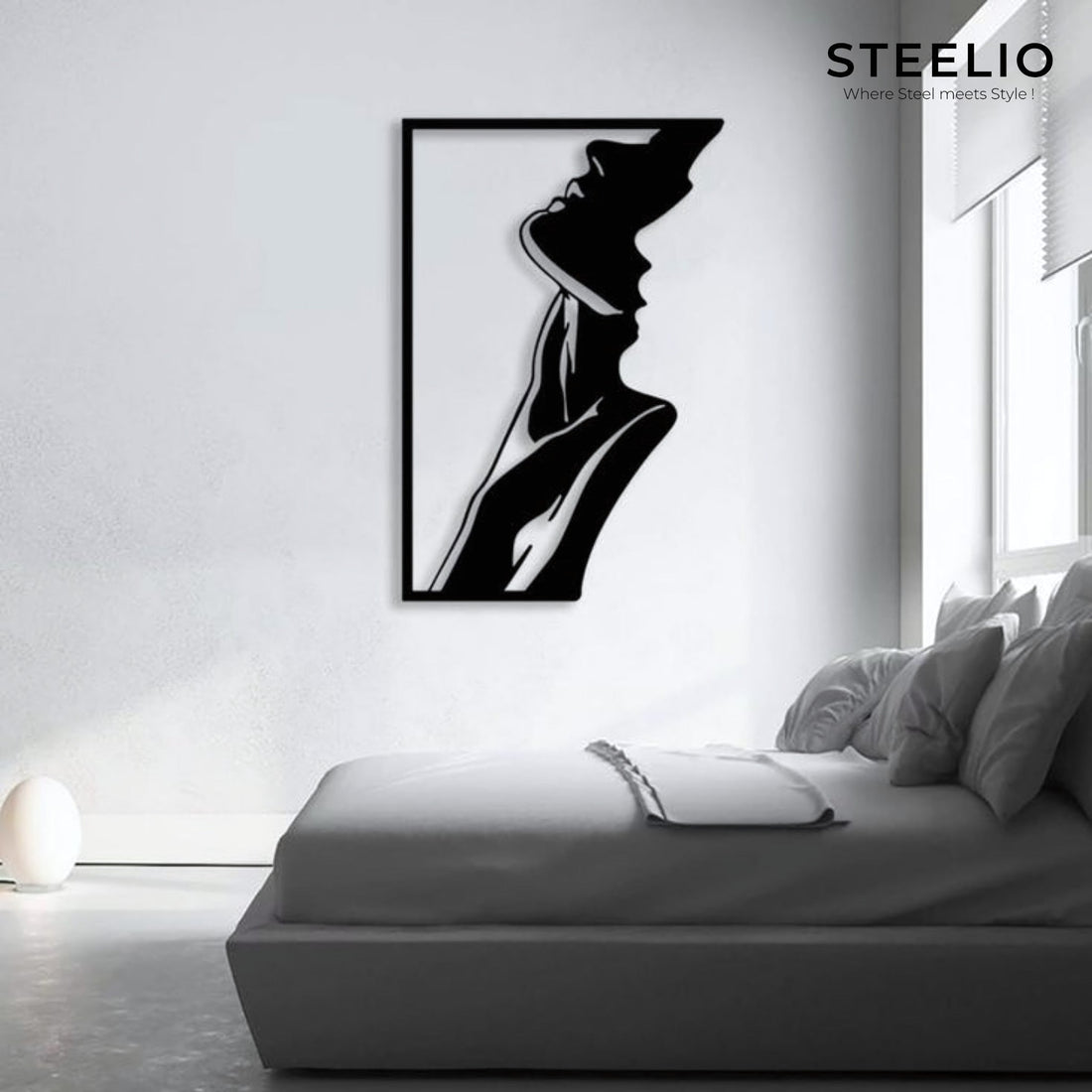 Woman Profile Line Art - Framed