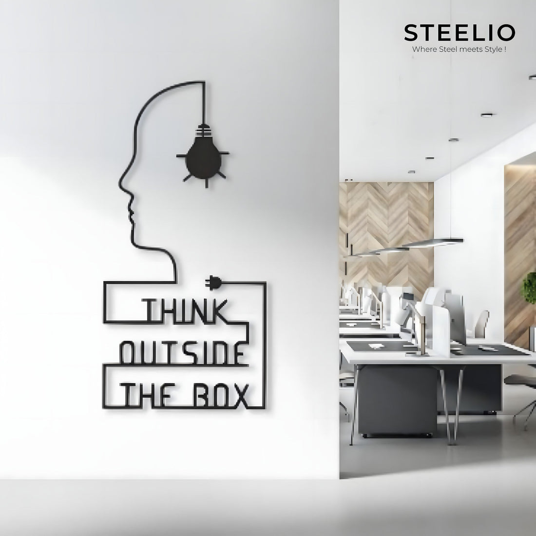 'Think Outside the Box' Metal Wall Sign