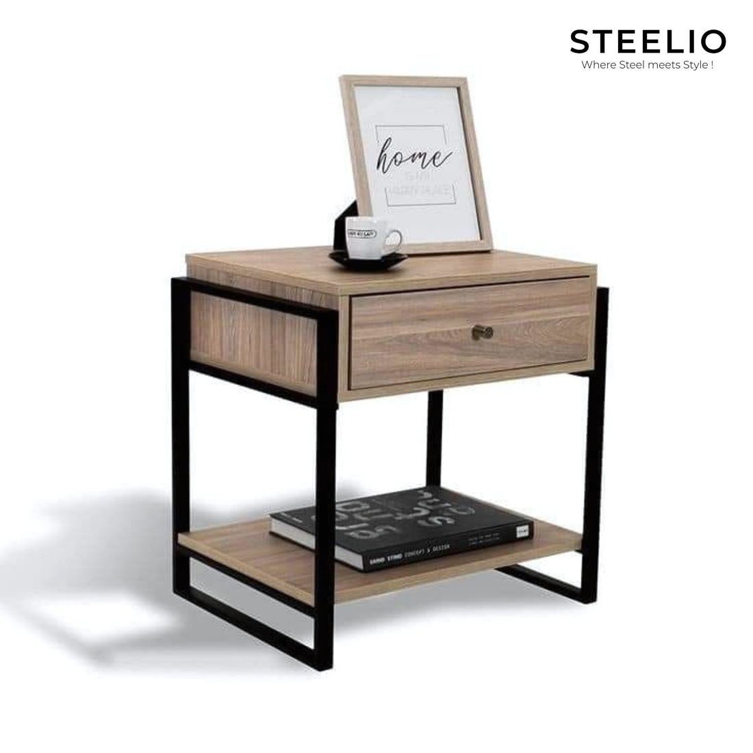 Side Table with Drawer & Shelf