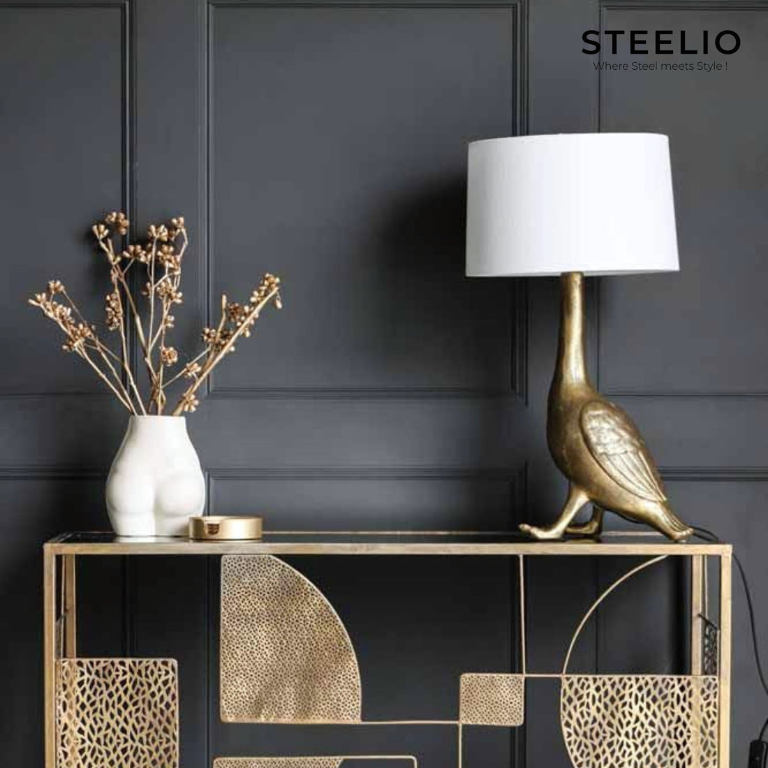 Art-Deco Gold Console Table