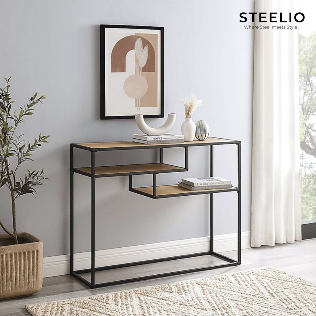 Offset-Shelf Console Table