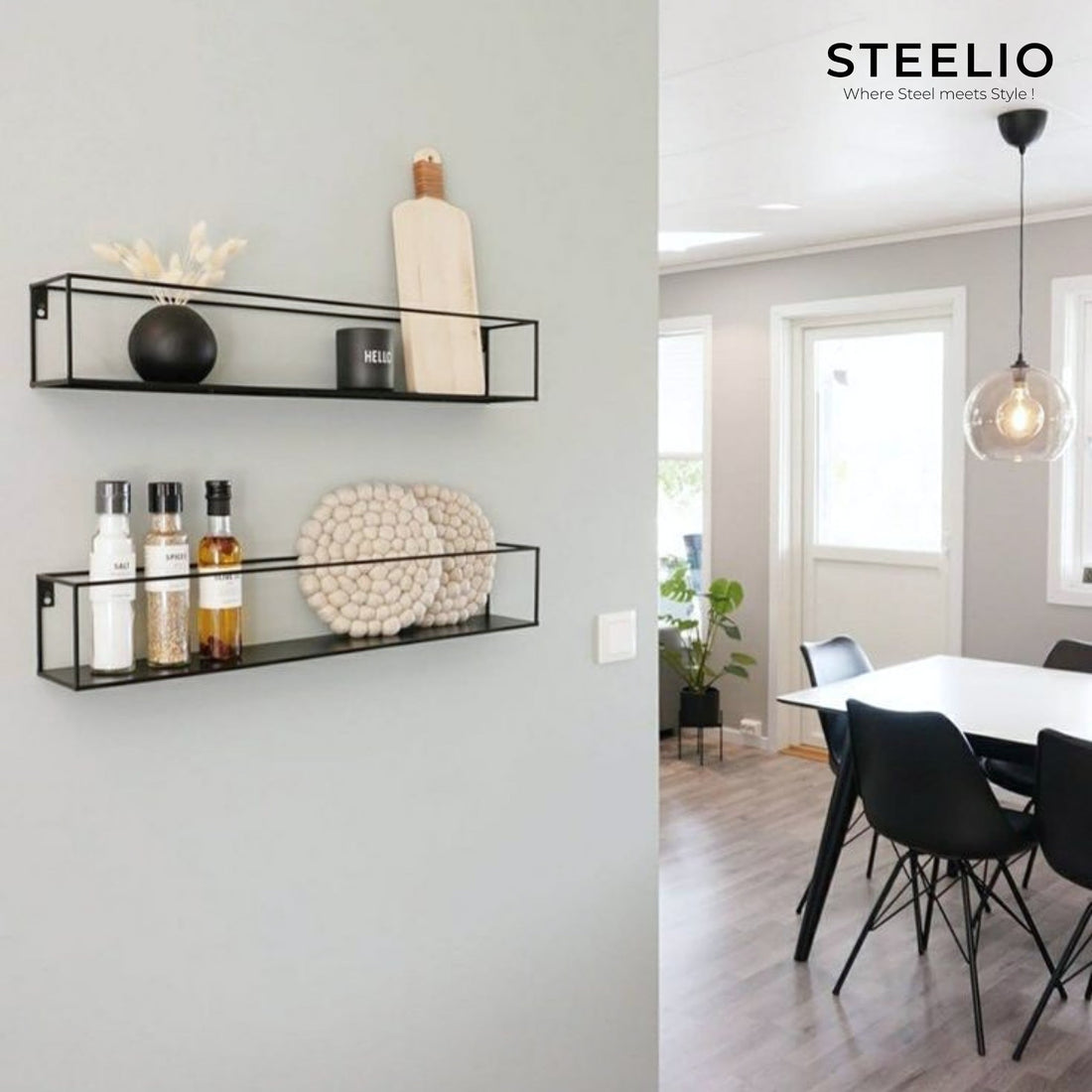 Rail Wall Shelves (Set of 2)