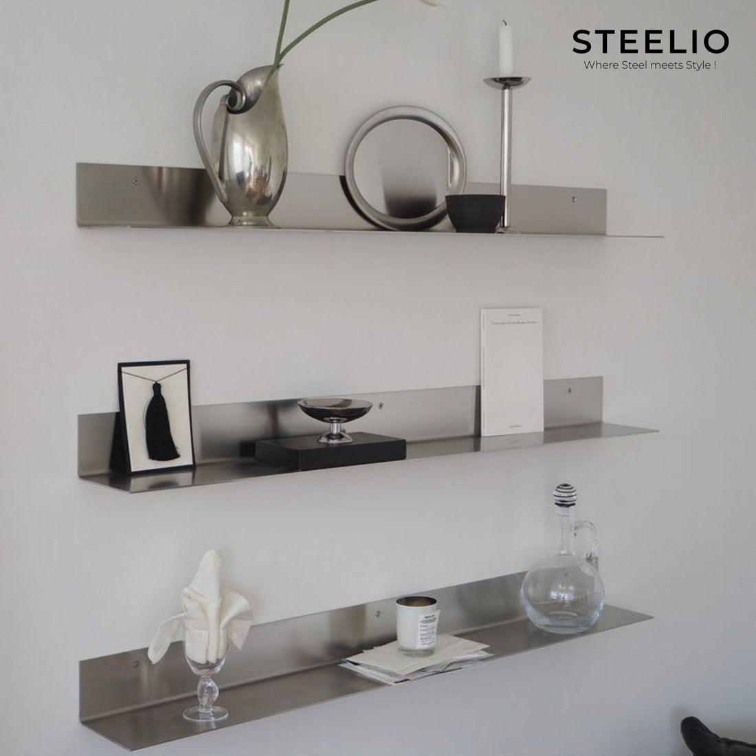 Stainless Floating Shelves (Pair)