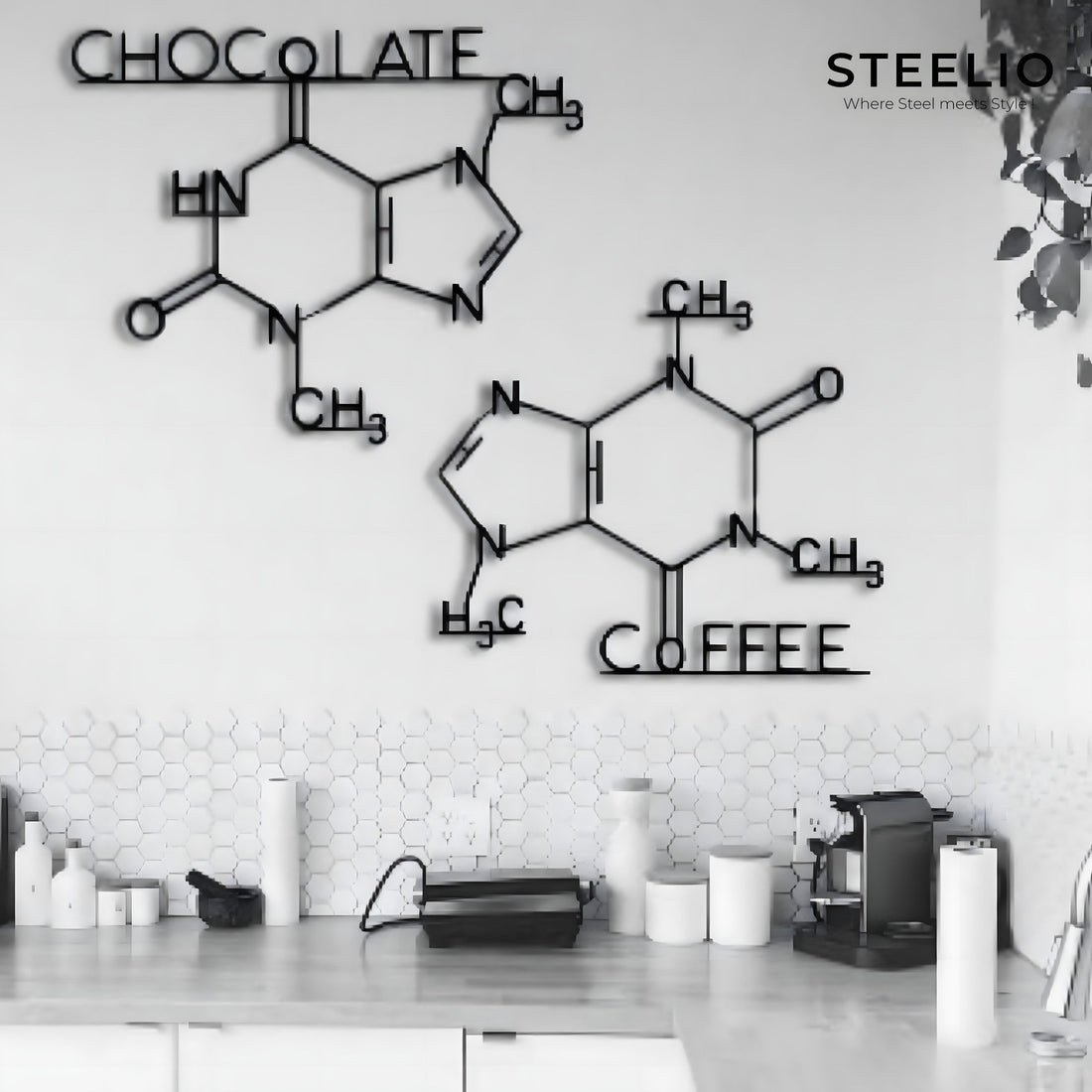 Chocolate & Coffee Molecules Wall Art