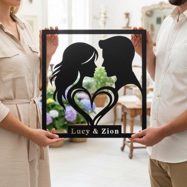 Couple Silhouette Personalised Frame