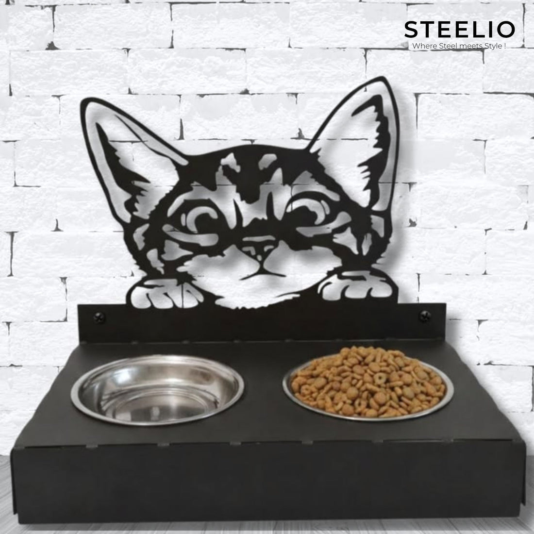 Peeking Cat Wall Feeder