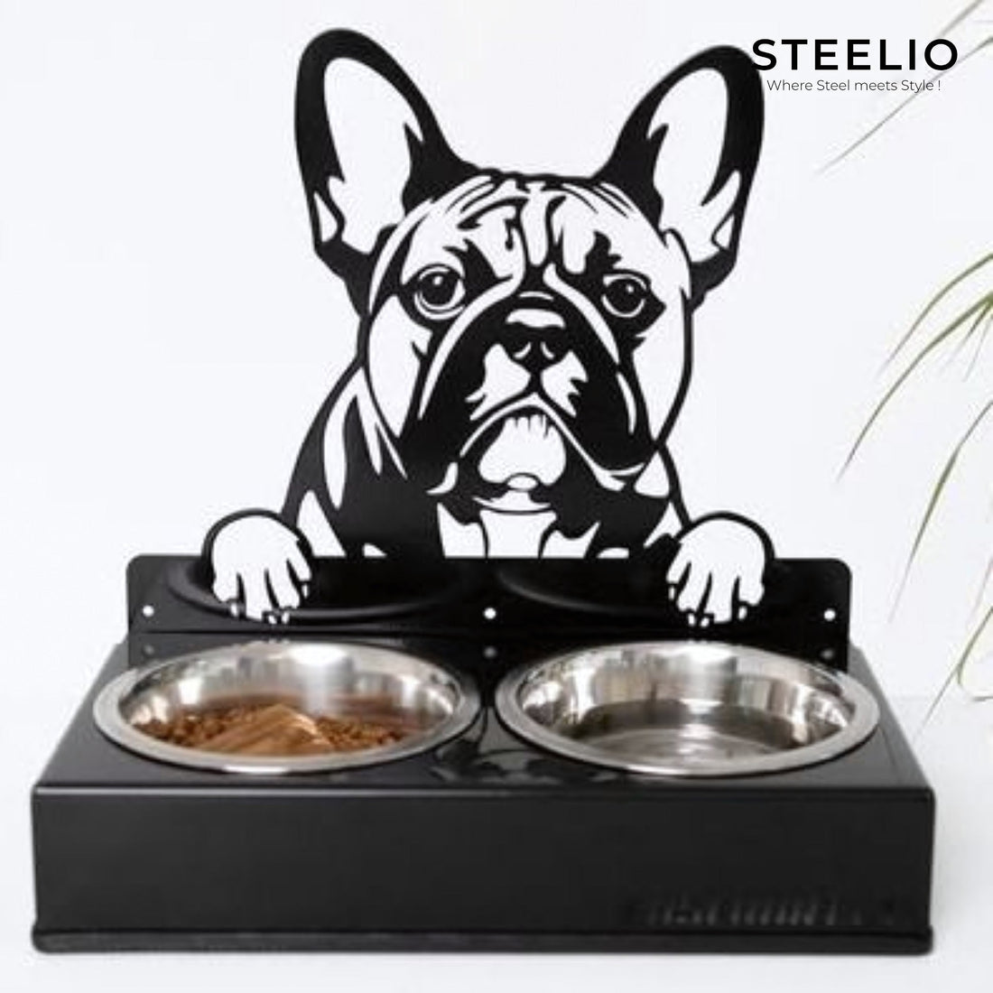 Bulldog Twin-Bowl Pet Feeder