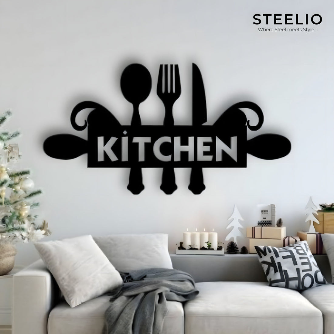 Kitchen Utensils Metal Wall Sign