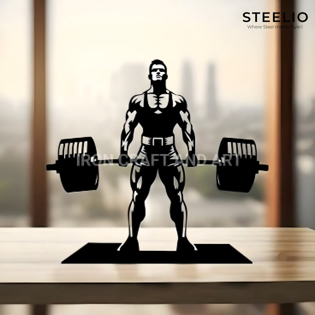 Bodybuilder Silhouette Metal Wall Art