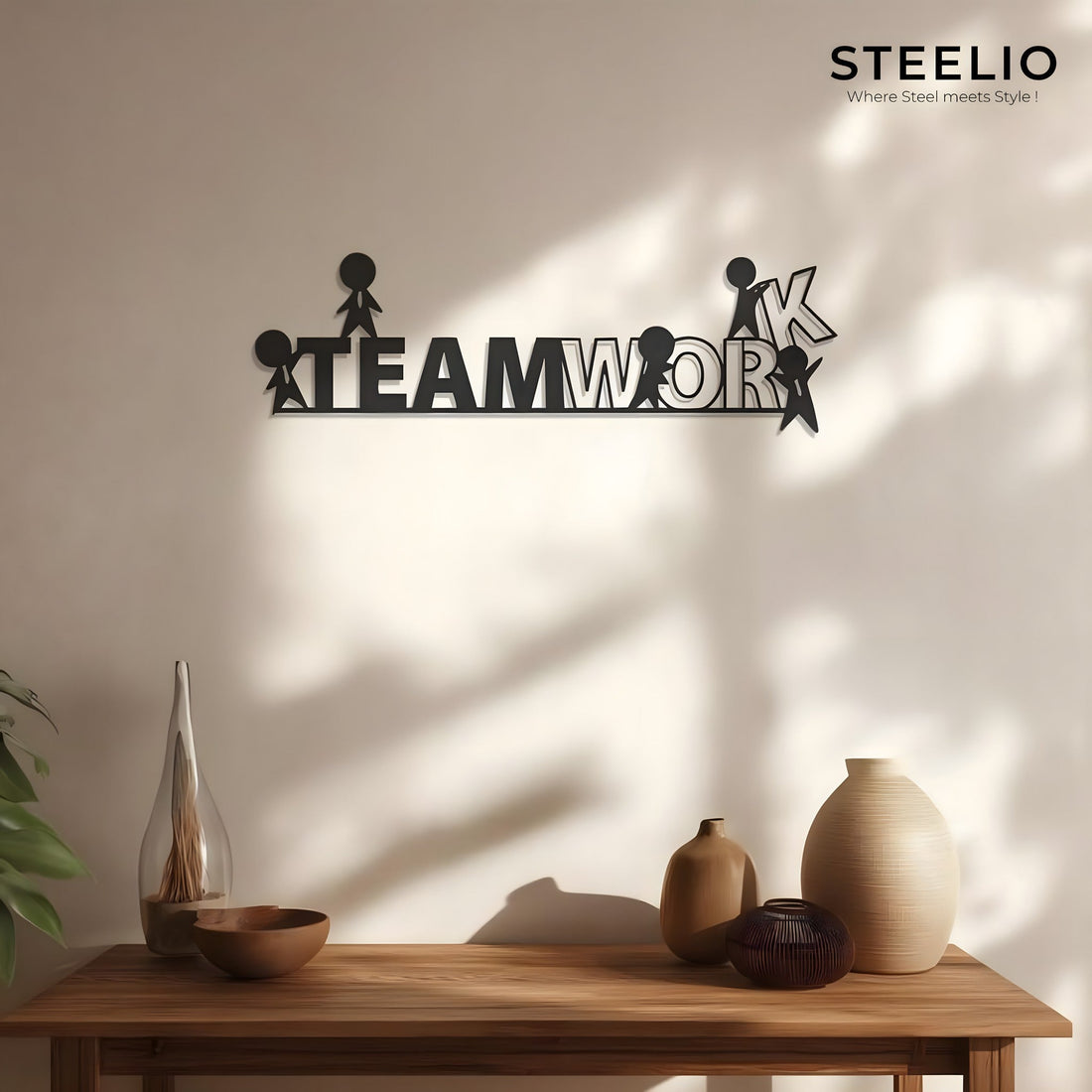 Teamwork Figures Metal Wall Art