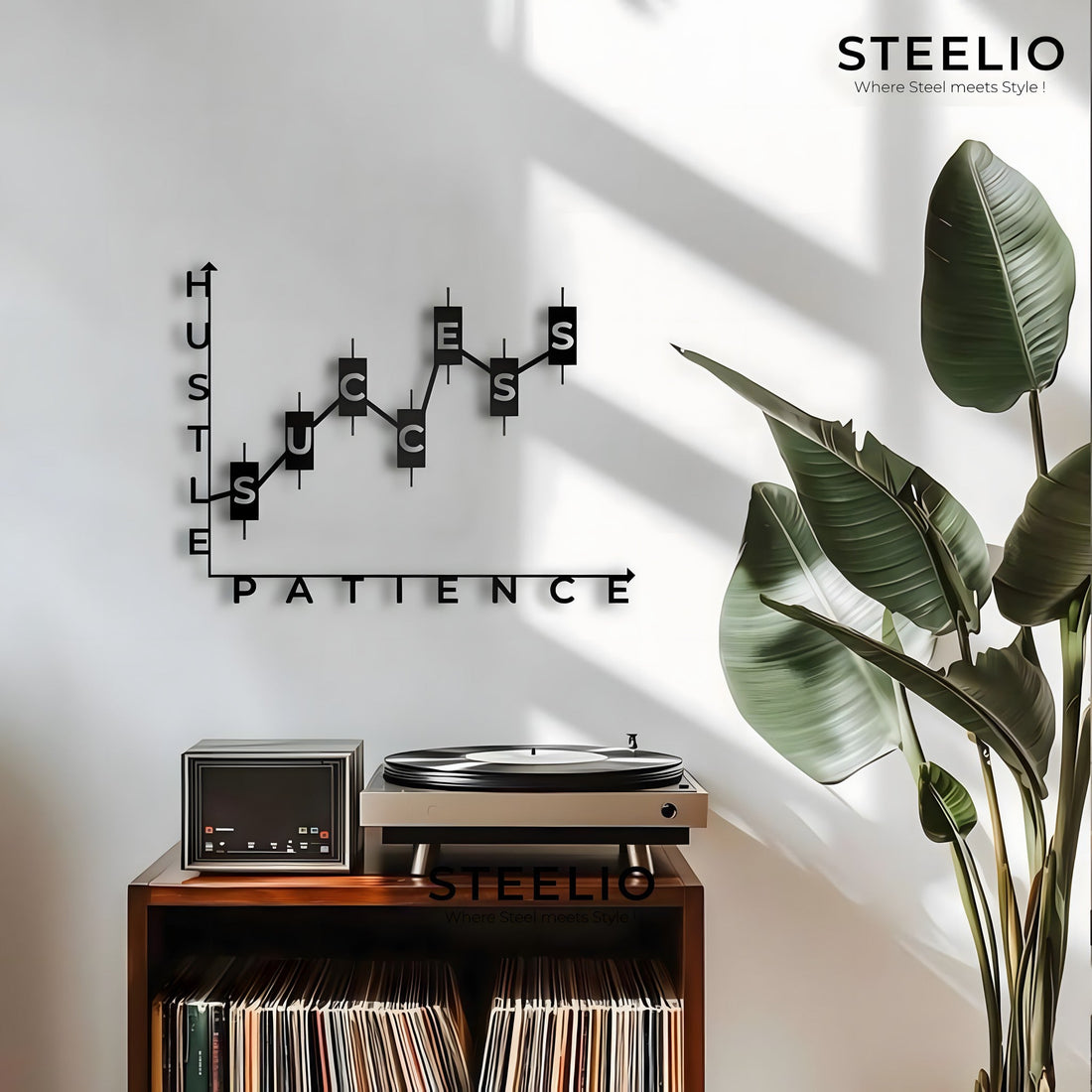 "Hustle - Success - Patience" Chart Wall Art