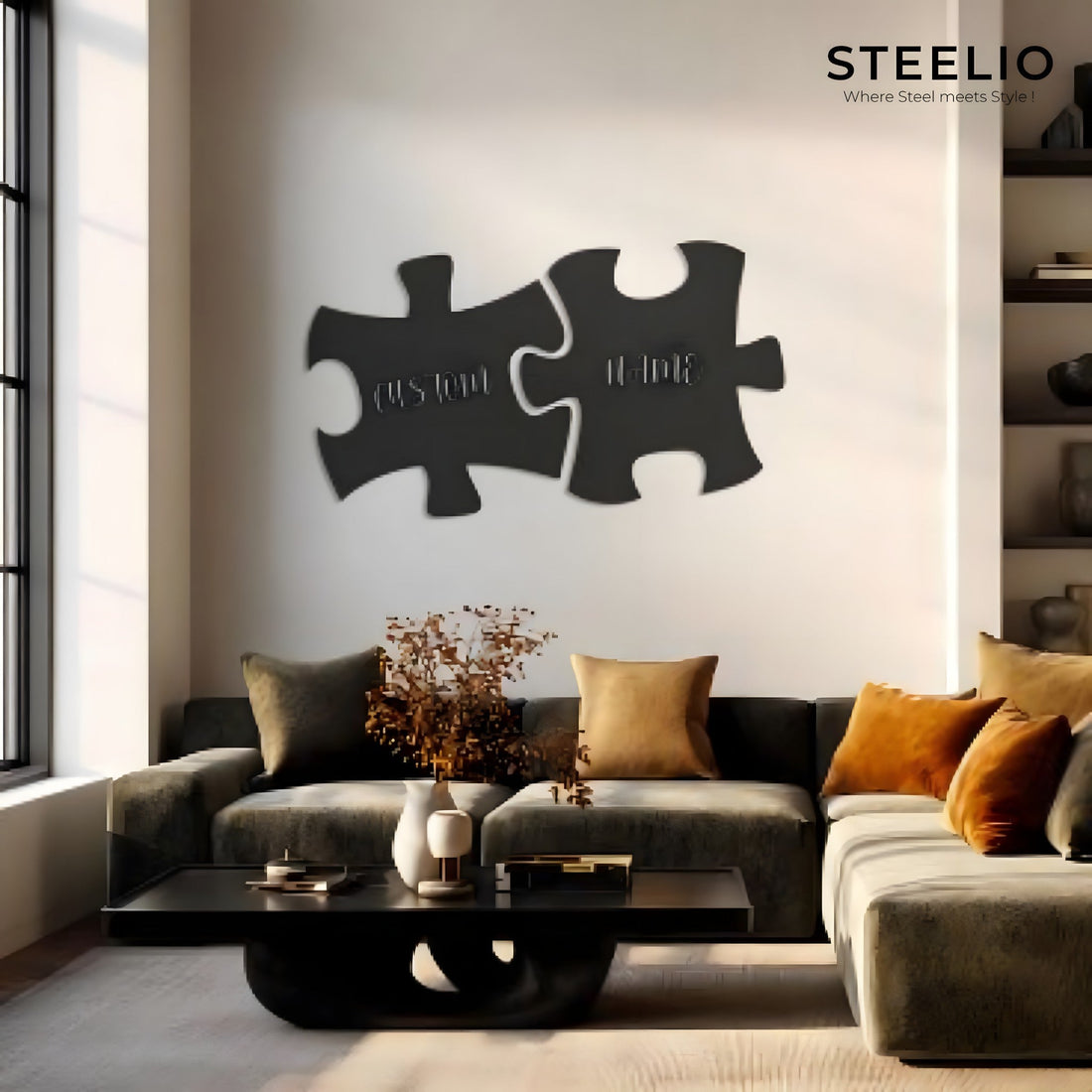 Puzzle Heart Couple Metal Wall Art
