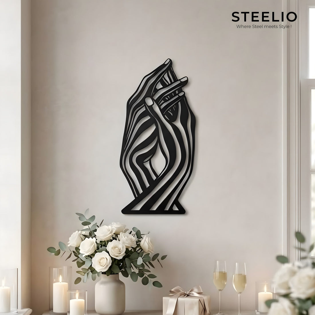 Layered Hands Metal Wall Art