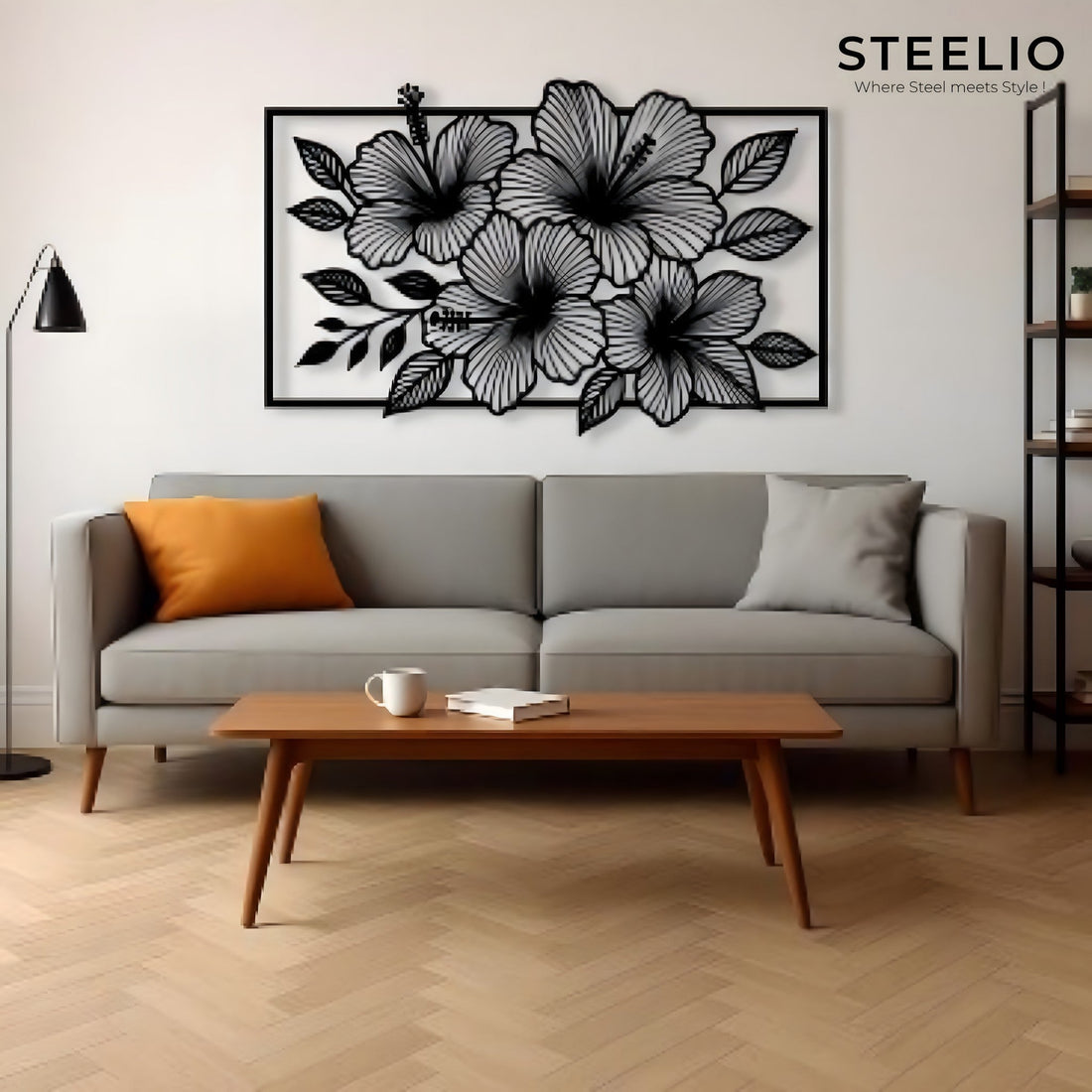 Hibiscus Flowers Metal Wall Art