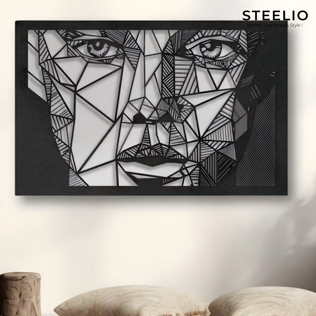 Geometric Face Metal Wall Art