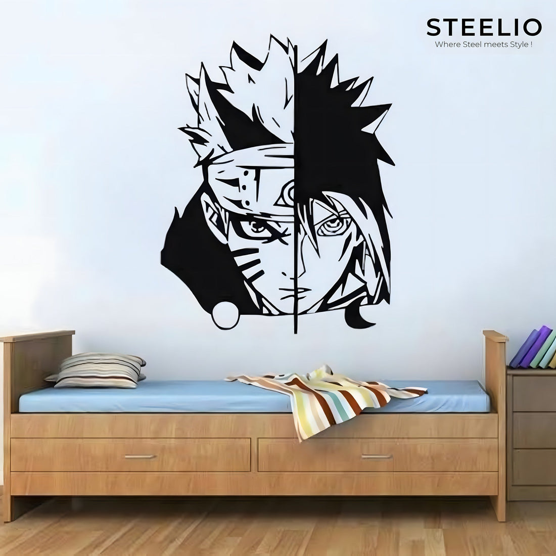 Anime Split Face Metal Wall Art