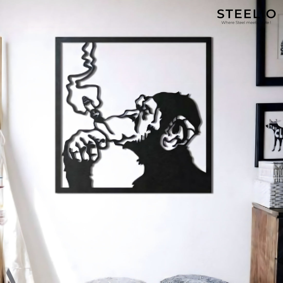 Thinking Monkey Metal Wall Art