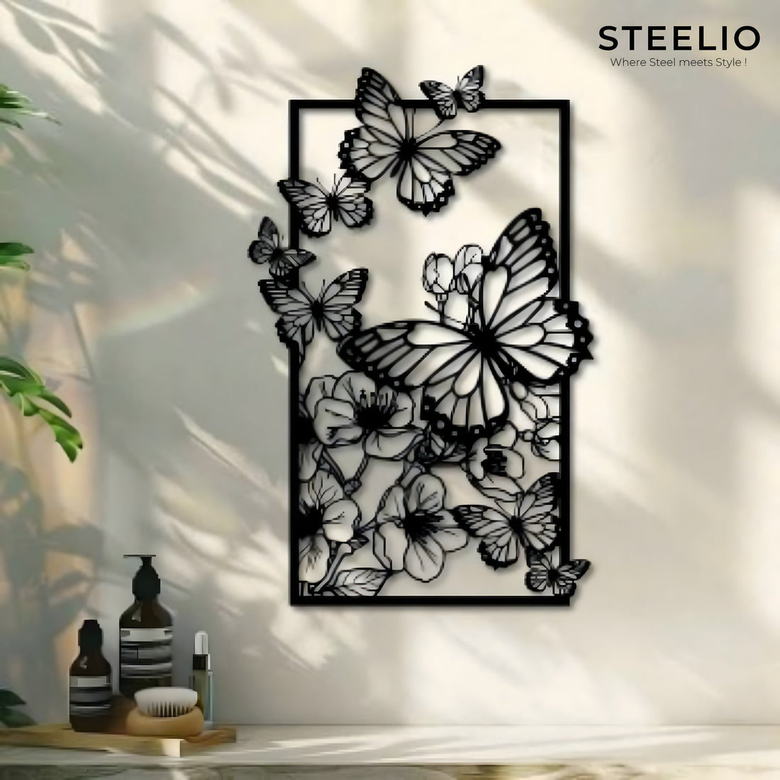Butterflies & Blossoms Metal Wall Art