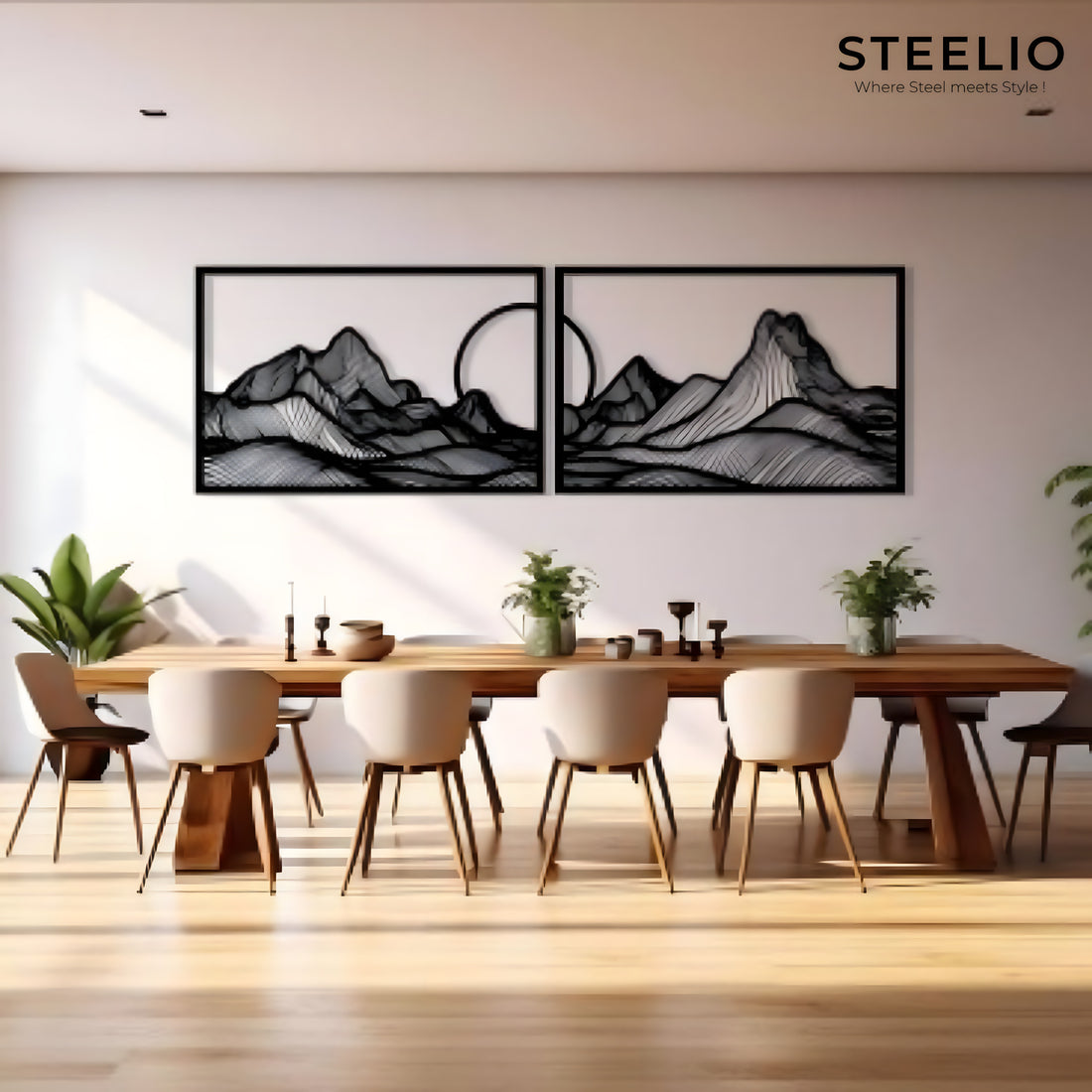 Mountain Sunset 2-Panel Metal Wall Art