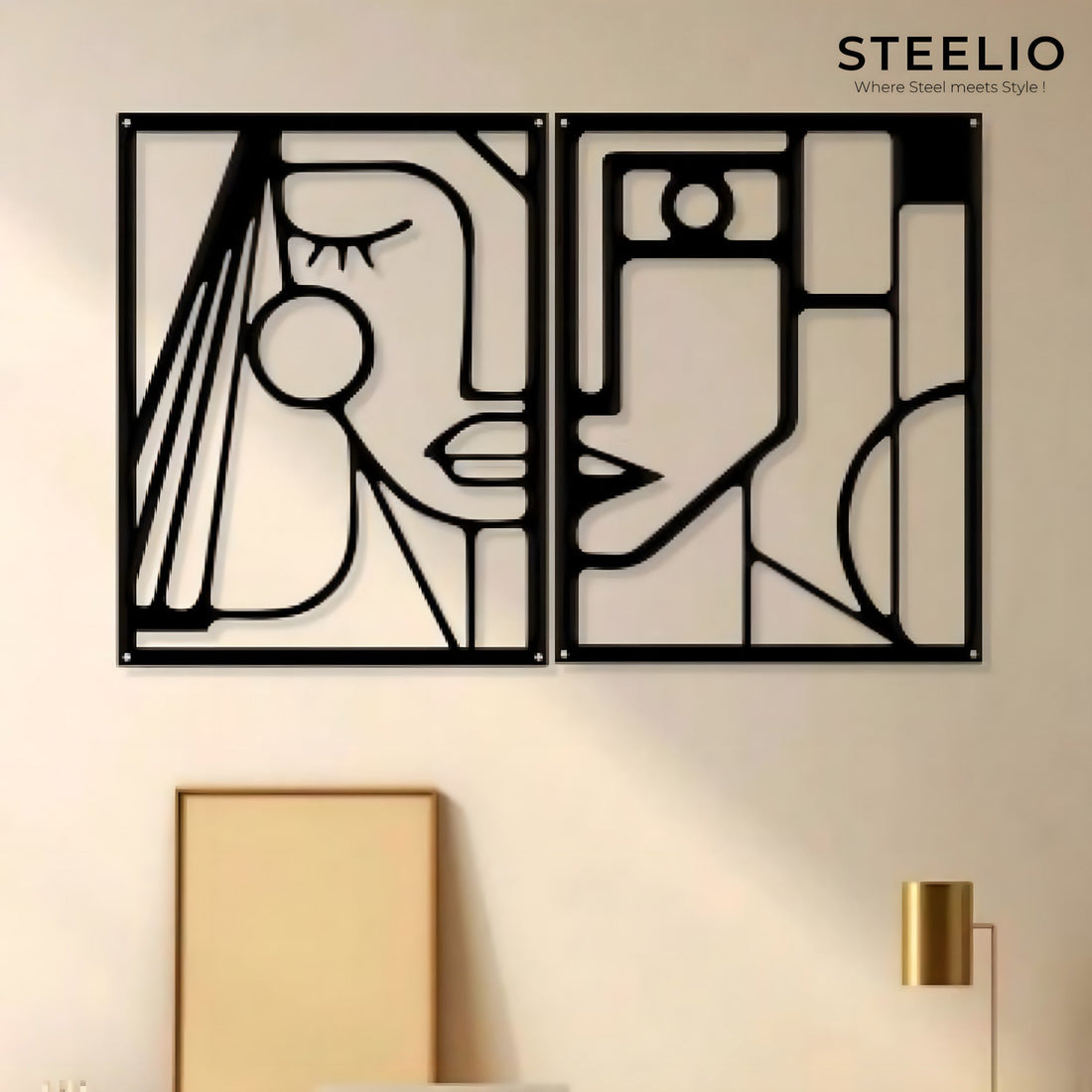 Modern Maze Line Metal Wall Art