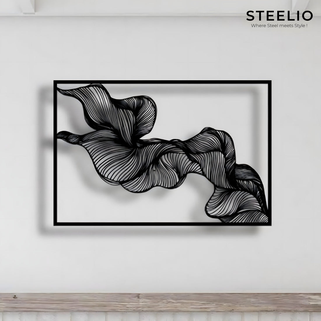 Abstract Wave Panel Metal Wall Art