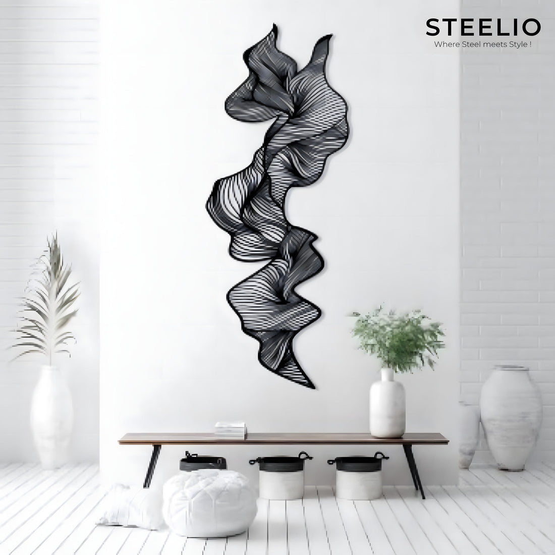 Smoke Swirl Abstract Metal Wall Art