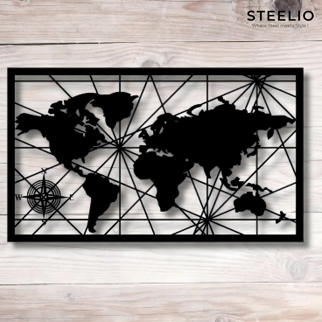 World Map Metal Wall Art