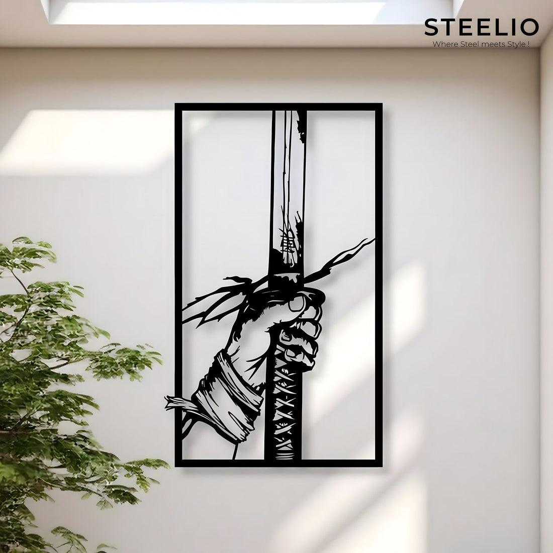 Katana Grip Metal Wall Art