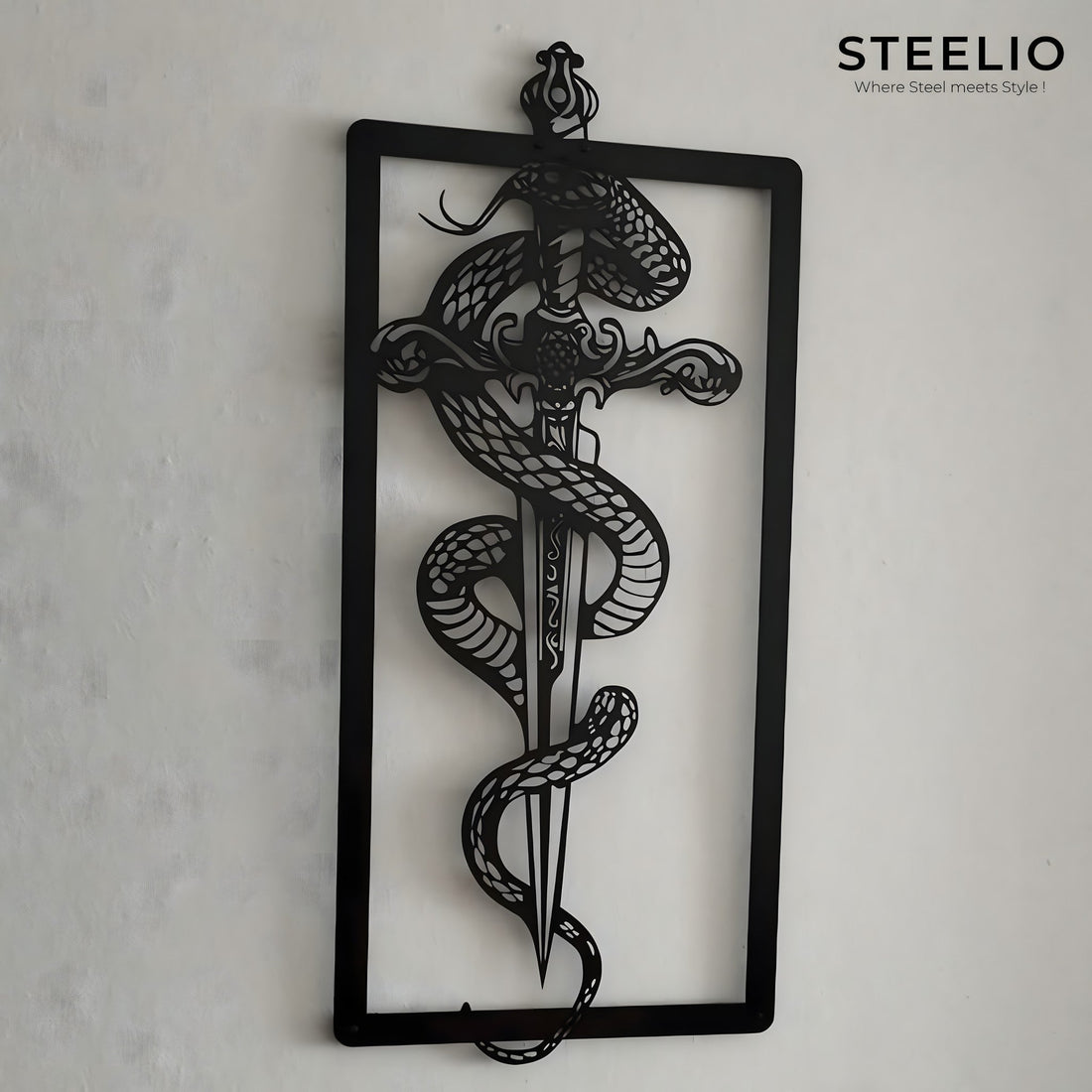 Snake & Dagger Metal Wall Art