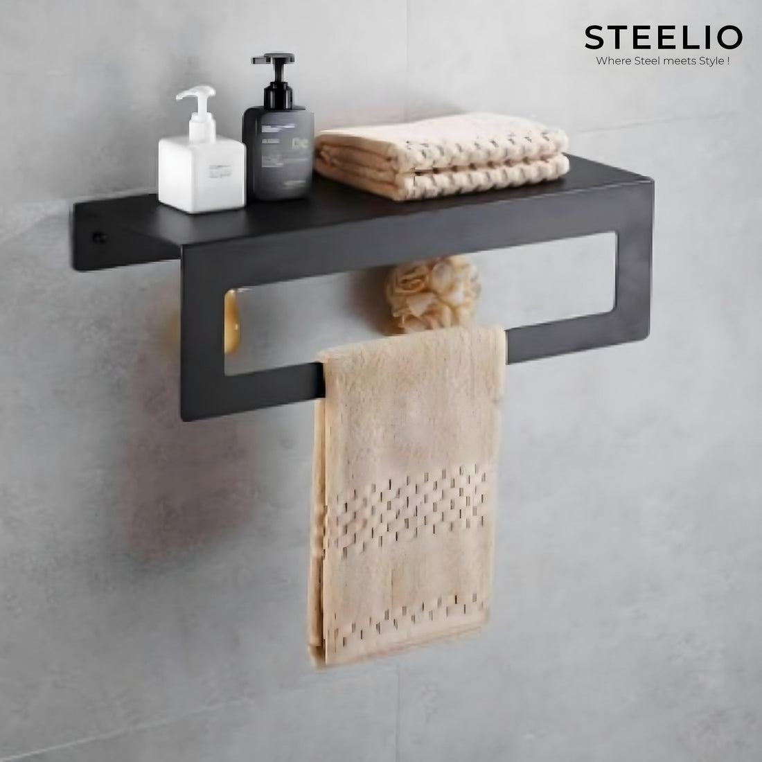 Towel Shelf with Hanging Rail